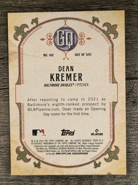 2022 Topps Gypsy Queen #182 Dean Kremer