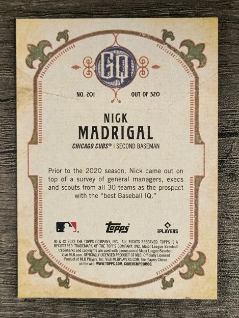 2022 Topps Gypsy Queen #201 Nick Madrigal