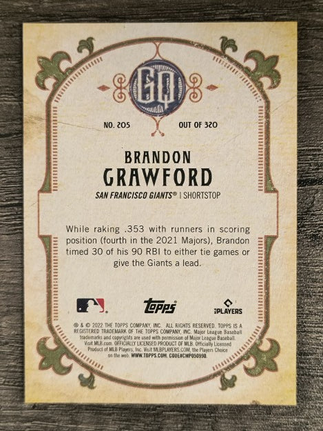 2022 Topps Gypsy Queen #205 Brandon Crawford