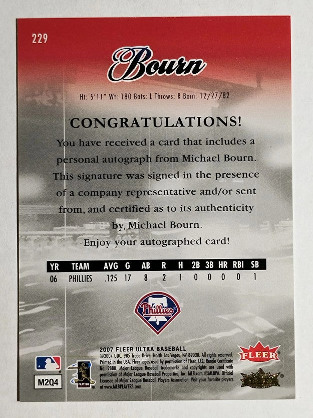 2007 Ultra Rookie Autographs #229b Michael Bourn/349