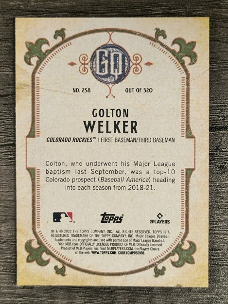 2022 Topps Gypsy Queen #258 Colton Welker RC