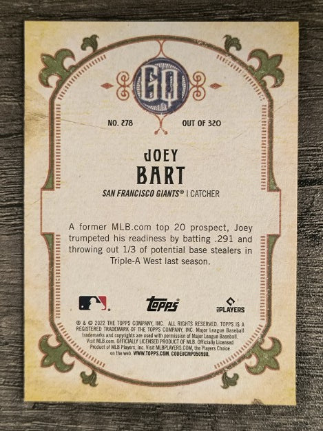 2022 Topps Gypsy Queen #278 Joey Bart
