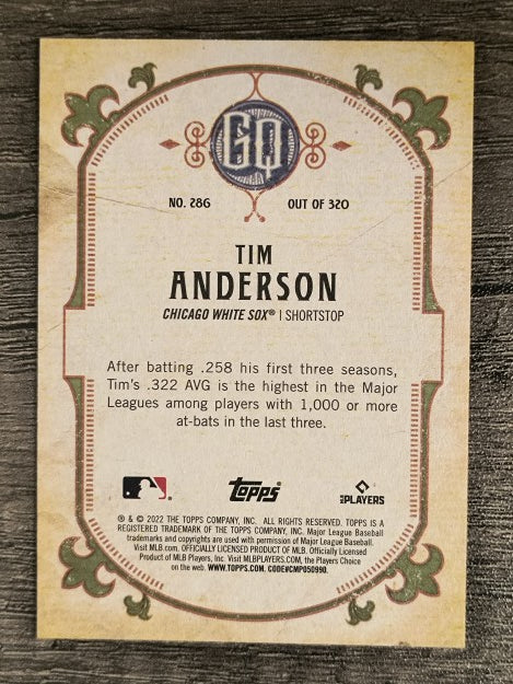 2022 Topps Gypsy Queen #286 Tim Anderson