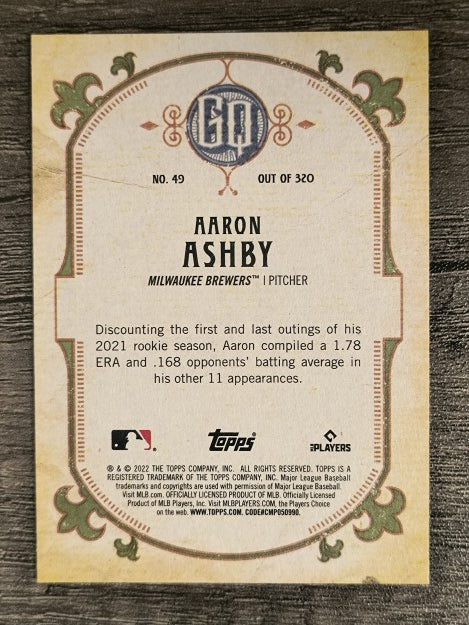 2022 Topps Gypsy Queen #49 Aaron Ashby RC