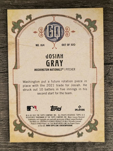 2022 Topps Gypsy Queen #164 Josiah Gray RC