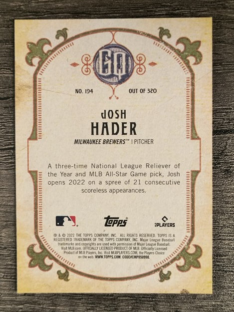 2022 Topps Gypsy Queen #194 Josh Hader