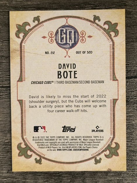 2022 Topps Gypsy Queen #212 David Bote