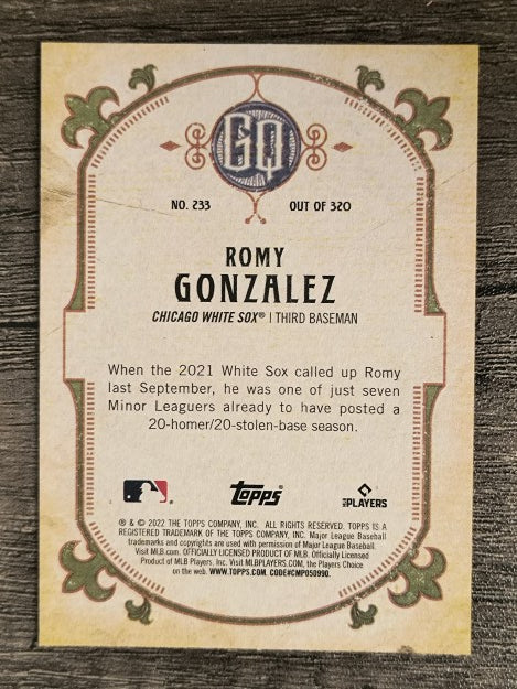 2022 Topps Gypsy Queen #233 Romy Gonzalez RC