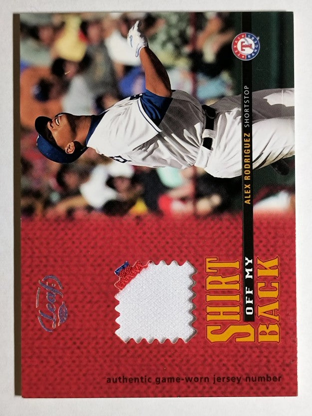 2004 Leaf Shirt Off My Back Jersey Number Patch #15 Alex Rodriguez