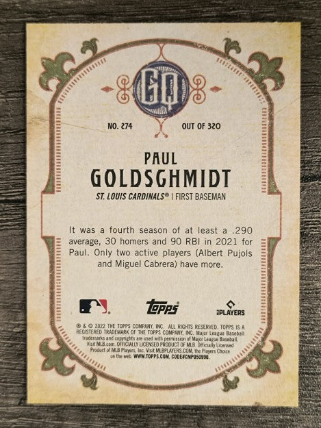 2022 Topps Gypsy Queen #274 Paul Goldschmidt