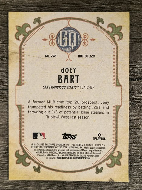 2022 Topps Gypsy Queen #278 Joey Bart