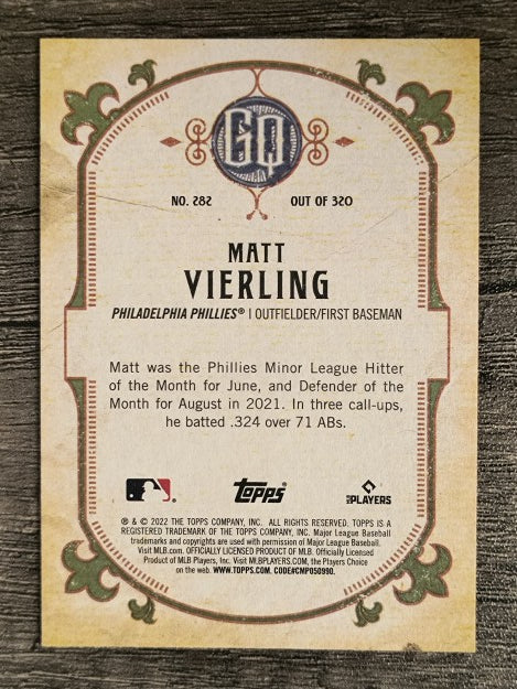 2022 Topps Gypsy Queen #282 Matt Vierling RC