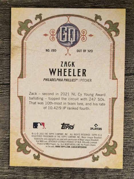 2022 Topps Gypsy Queen #289 Zack Wheeler