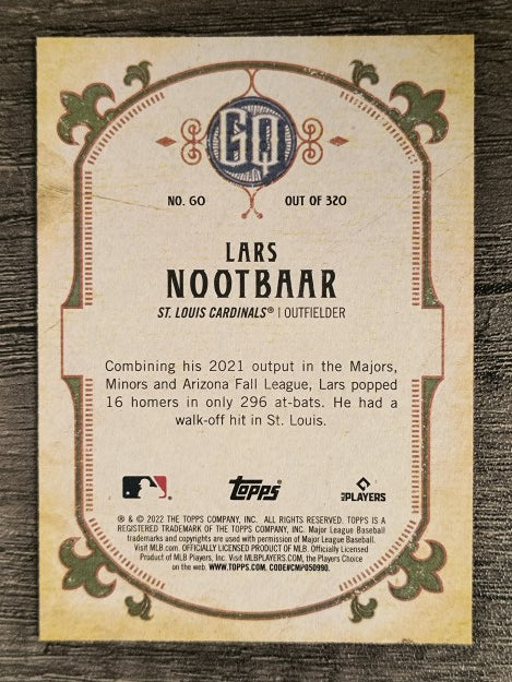 2022 Topps Gypsy Queen #60 Lars Nootbaar RC