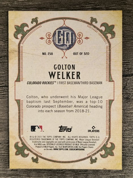 2022 Topps Gypsy Queen #258 Colton Welker RC