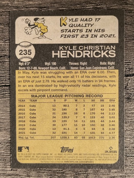 2022 Topps Heritage #235 Kyle Hendricks