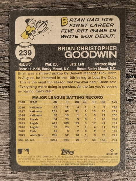 2022 Topps Heritage #239 Brian Goodwin