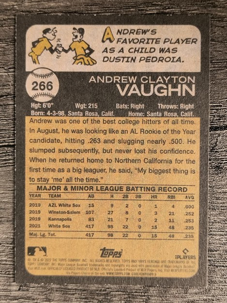 2022 Topps Heritage #266 Andrew Vaughn