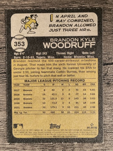 2022 Topps Heritage #353 Brandon Woodruff
