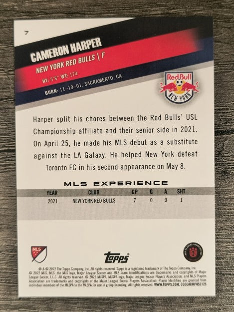 2022 Topps MLS #7 Cameron Harper
