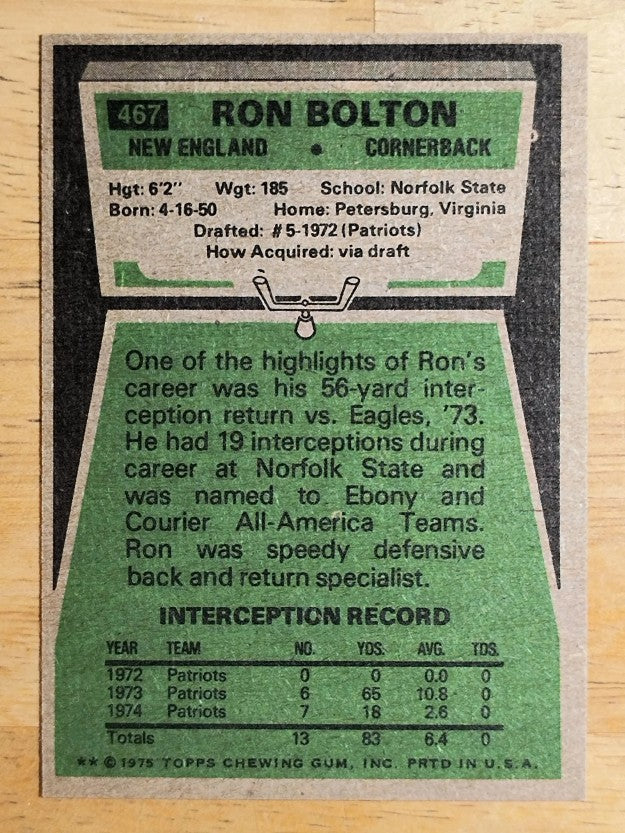 1975 Topps #467 Ron Bolton (EXMT)