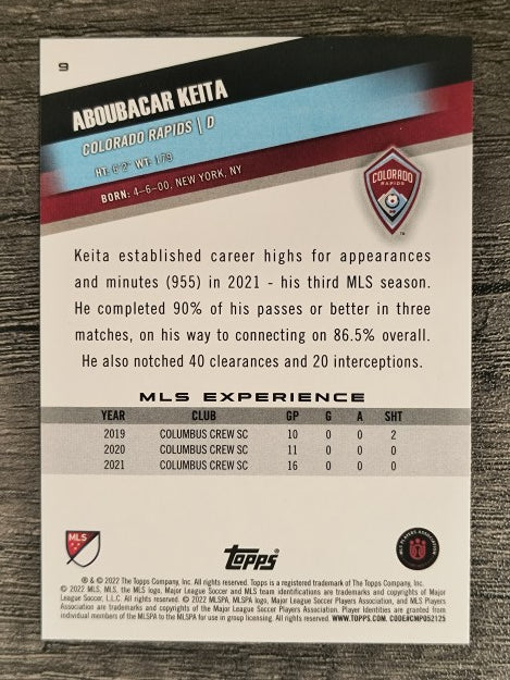 2022 Topps MLS #9 Aboubacar Keita