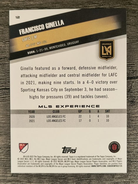 2022 Topps MLS #12 Francisco Ginella