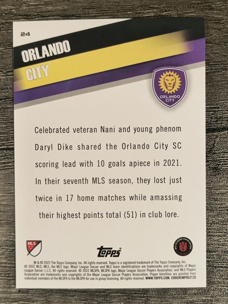 2022 Topps MLS #24 Orlando City