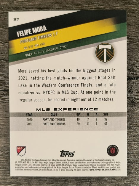 2022 Topps MLS #37 Felipe Mora