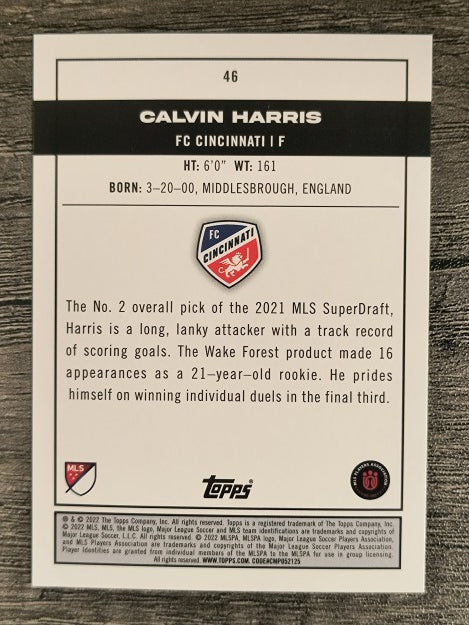 2022 Topps MLS #46 Calvin Harris PP