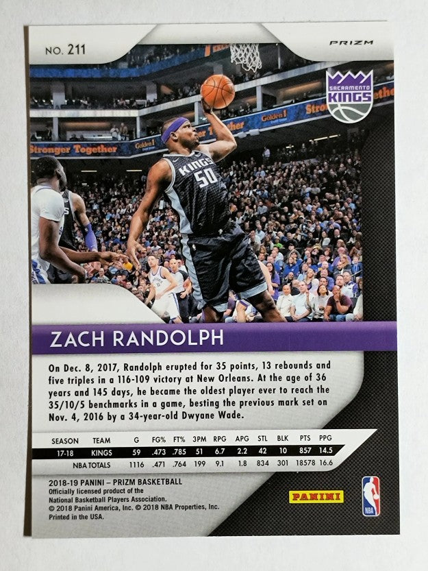 2018-19 Panini Prizm Prizms Green #211 Zach Randolph