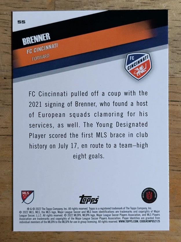 2022 Topps MLS #55 Brenner U22