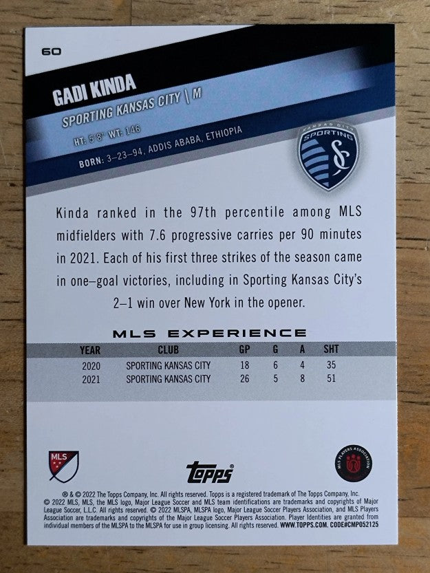 2022 Topps MLS #60 Gadi Kinda