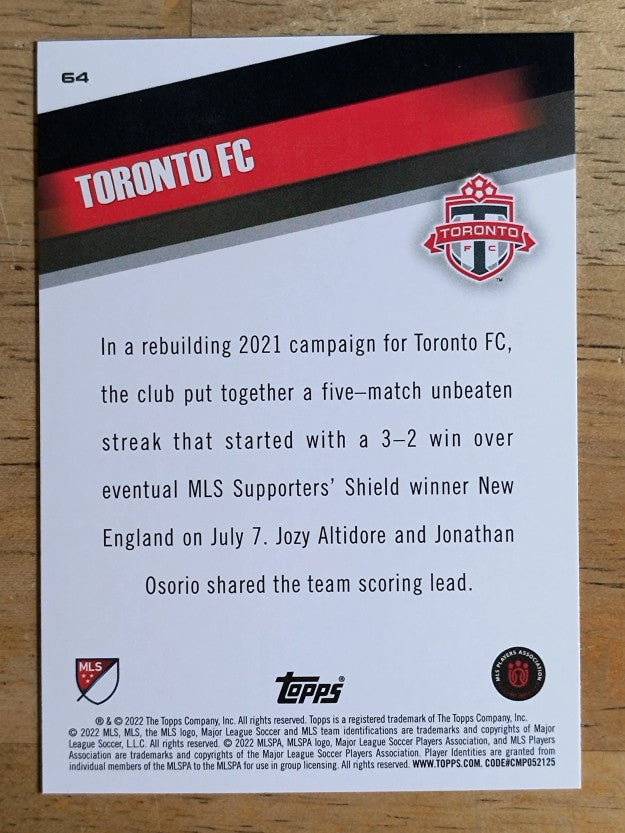 2022 Topps MLS #64 Toronto FC