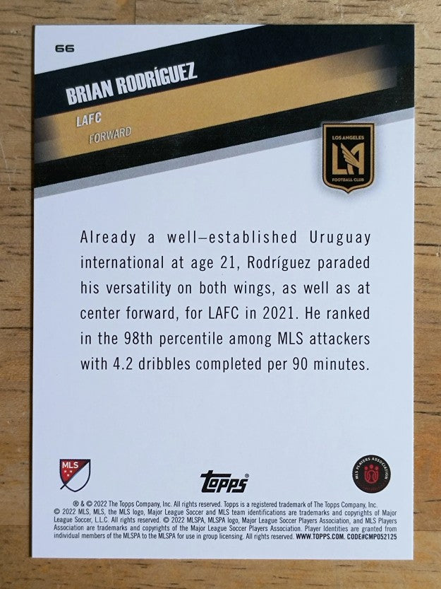 2022 Topps MLS #66 Brian Rodriguez U22