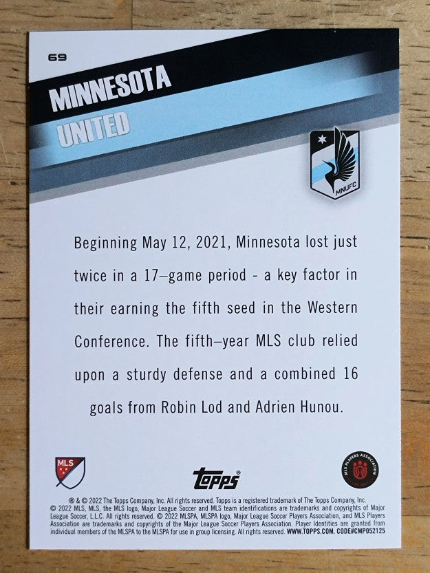 2022 Topps MLS #69 Minnesota United
