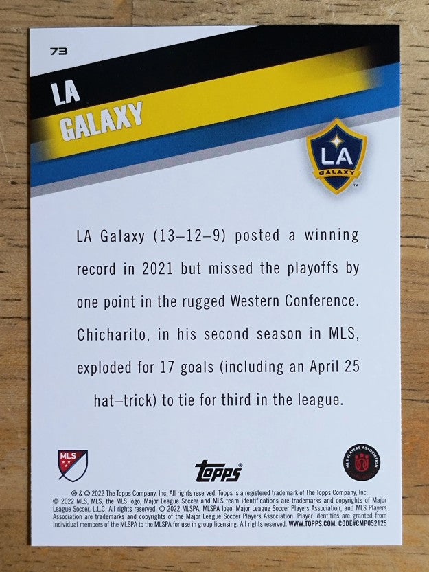 2022 Topps MLS #73 LA Galaxy