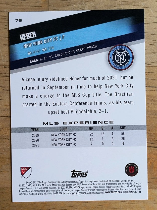2022 Topps MLS #76 Heber