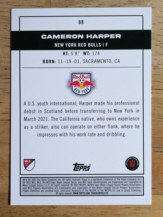 2022 Topps MLS #88 Cameron Harper PP