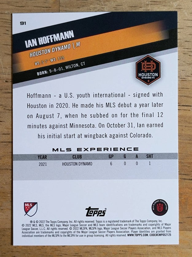 2022 Topps MLS #91 Ian Hoffmann