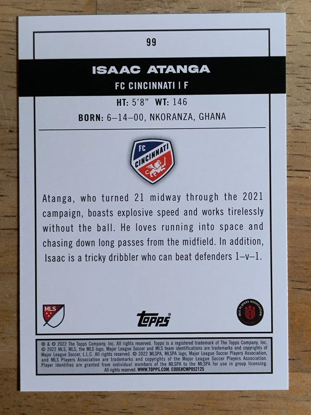 2022 Topps MLS #99 Isaac Atanga PP