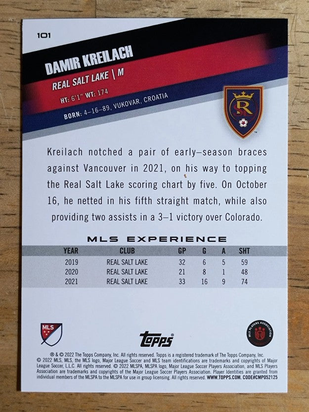 2022 Topps MLS #101 Damir Kreilach