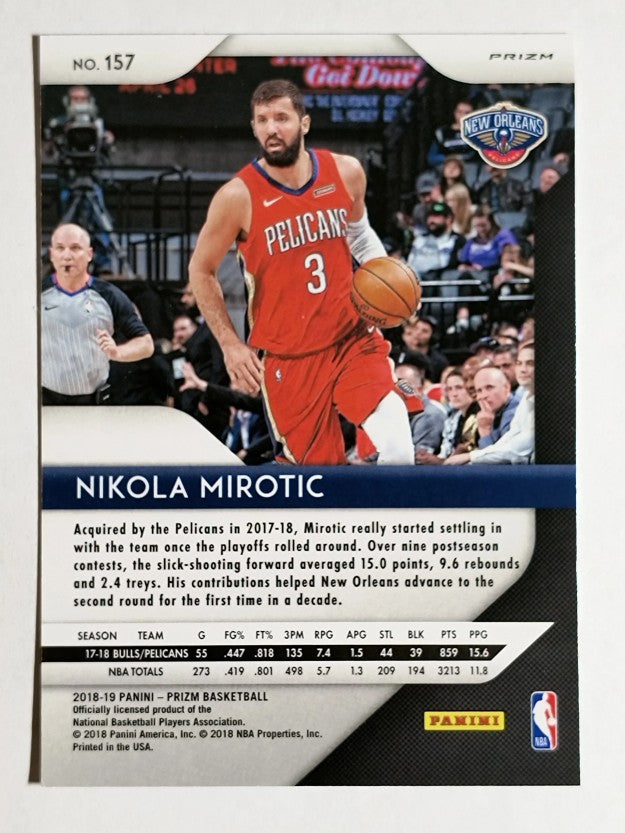 2018-19 Panini Prizm Prizms Red White and Blue #157 Nikola Mirotic