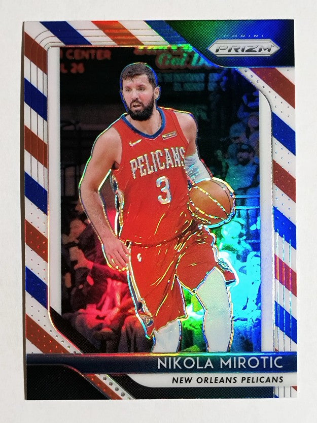 2018-19 Panini Prizm Prizms Red White and Blue #157 Nikola Mirotic