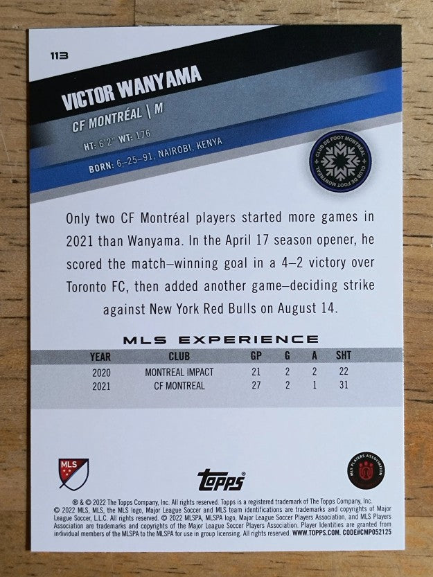2022 Topps MLS #113 Victor Wanyama