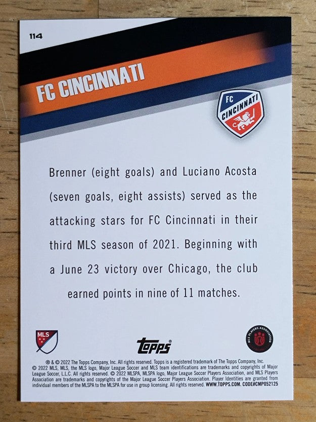 2022 Topps MLS #114 FC Cincinnati