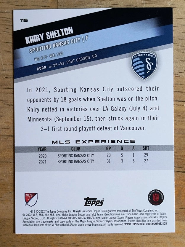 2022 Topps MLS #115 Khiry Shelton
