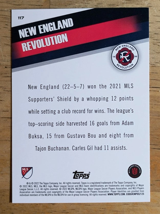 2022 Topps MLS #117 New England Revolution