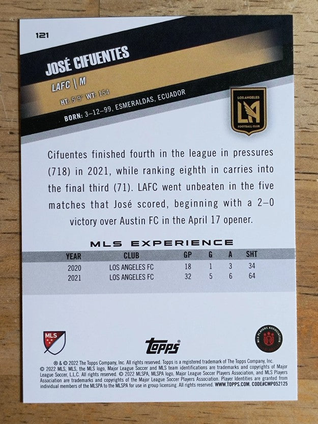 2022 Topps MLS #121 Jose Cifuentes