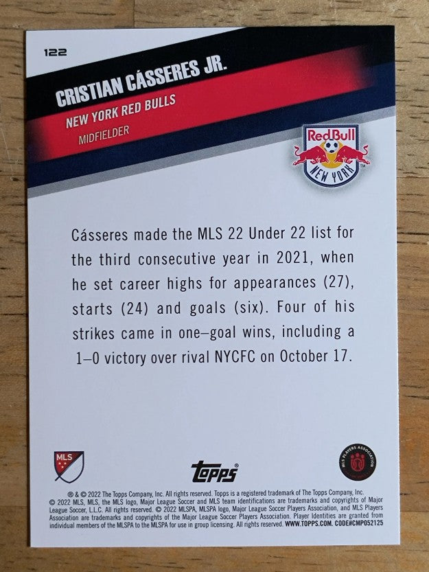 2022 Topps MLS #122 Cristian Casseres Jr. U22